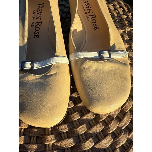 Taryn Rose shoesTan Genuine Leather US 5 Wedge Ballet Shoes 35.5 Made Italy - Picture 6 of 12